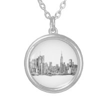 New York skyline ink necklace