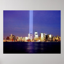 New York Skyline Night Lights Memorial Poster