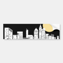New York Skyline Silhouette Bumper Sticker