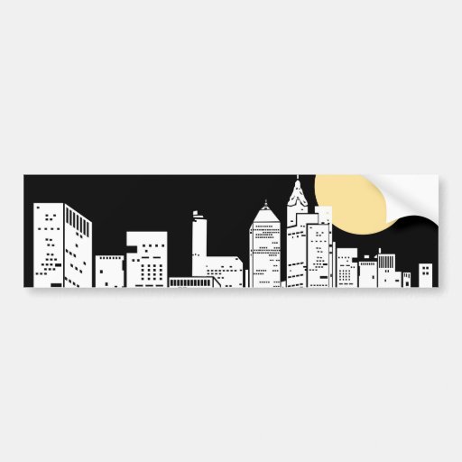 New York Skyline Silhouette Bumper Sticker