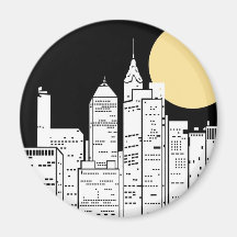 New York Skyline Silhouette Fridge Magnet