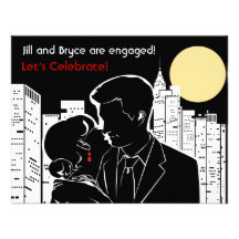 New York Skyline Silhouette Personalized Invite