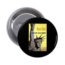 New York Statue Of Liberty Pinback Buttons