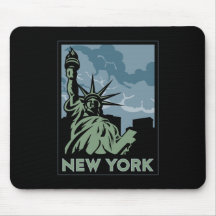 new york united states usa vintage retro travel mousepads