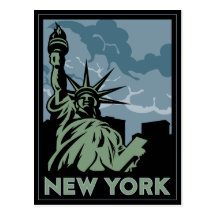 new york united states usa vintage retro travel post cards