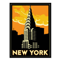 new york united states usa vintage retro travel post card
