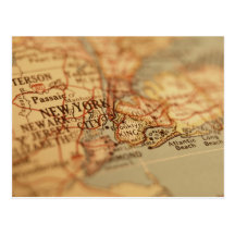 NEW YORK Vintage Map Post Card