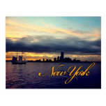 New York Waterfront Sunset Postcard