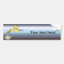 Newborn Baby Arrival - A Flying Stork Delivery Bumper Sticker