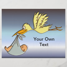Newborn Baby Arrival - A Flying Stork Delivery Personalized Flyer