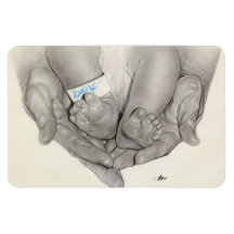 Newborn baby feet hands Premium Flexi Magnet