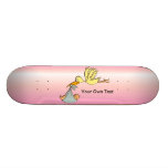 Newborn Baby Girl - A Flying Stork Delivery Skateboard Deck