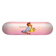 Newborn Baby Girl Arrival - A Stork Delivery Skateboards