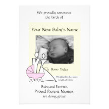Newborn Baby Girl Personalized Invitations