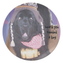 Newfoundland dog keg party plate