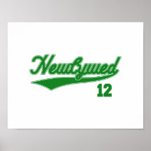 Newlywed 12 (Baseball Script Green) Print