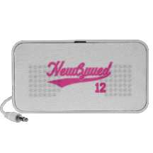 Newlywed 12 (Baseball Script Pink) Mini Speakers