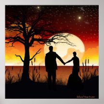 Newlyweds in the Moonlight Print