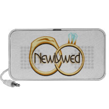 Newlyweds Wedding Rings iPod Speakers