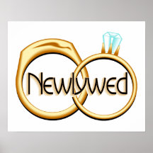 Newlyweds Wedding Rings Posters