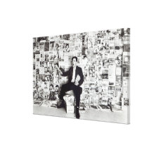 Newspaper salesman, c.1960 canvas prints