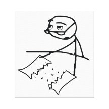 Newspaper Tear Guy Stretched Canvas Print