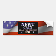 NEWT CAIN - Team for America 2012 Bumper Stickers