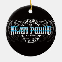 Ngati Porou Lifer Moko Chrome Christmas Tree Ornaments