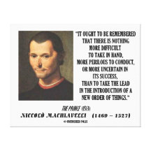 Niccolo Machiavelli Introduction Of A New Order Of Gallery Wrap Canvas