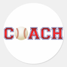 Nice Coach Baseball Insignia Round Sticker