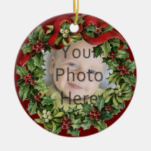 Nice Holly Wreath Baby's First Christmas Ornament