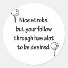 Nice Stroke Golf Design Sticker