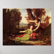 Nicolas Colombel - Hagar and Ishmael in desert Poster