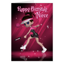 Niece Birthday Card - Tennis