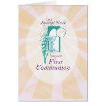 Niece First Communion Congratulations Greeting Card