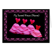 NIECE - Flower Girl Invitation - PINK Gowns Card