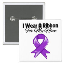 Niece - I Wear Purple Ribbon Button
