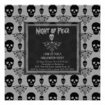 Night of Fear SKULL Halloween Party Invitation