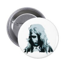 Night of the living zombie girl pinback buttons