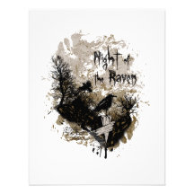 night of the raven affected design custom invites