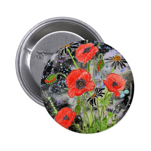 'Night Poppies' Button