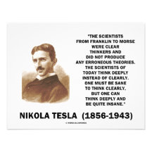 Nikola Tesla Clear Thinkers Sane To Think Clearly Personalized Announcement