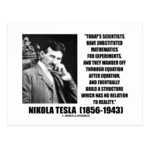 Nikola Tesla Scientists Equation No Relation Quote Post Card