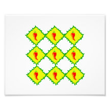 Nine peppers in diamonds photograph