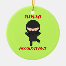Ninja Accountant Christmas Tree Ornaments