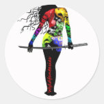 Ninja Asassin Woman Tattooed Kiss of Death Sticker