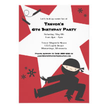 Ninja Birthday Party Invitation