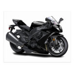 Ninja Black Bike Post Card