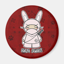 Ninja Bunny! In Red Magnet