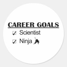 Ninja Career Goals - Scientist Round Stickers